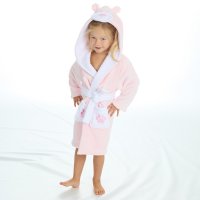 18C824: Infant Novelty Pink Teddy Hooded Dressing Gown (2-4 Years)